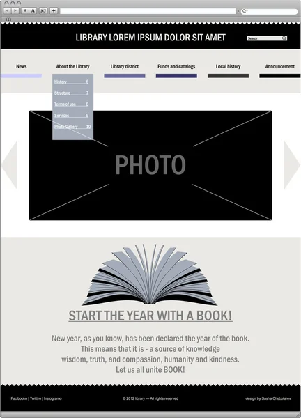 Business template web site. — Stock Vector