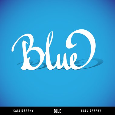 'BLUE' hand lettering, vector clipart