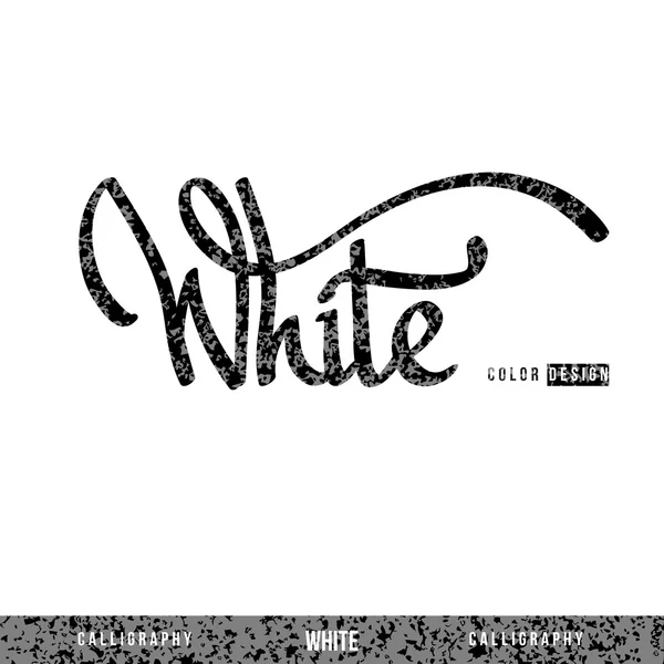 'WHITE' hand lettering, vector — Stock Vector