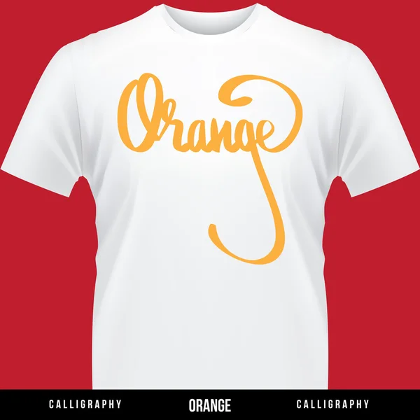 Oranje hand belettering - handgemaakte kalligrafie — Stockvector