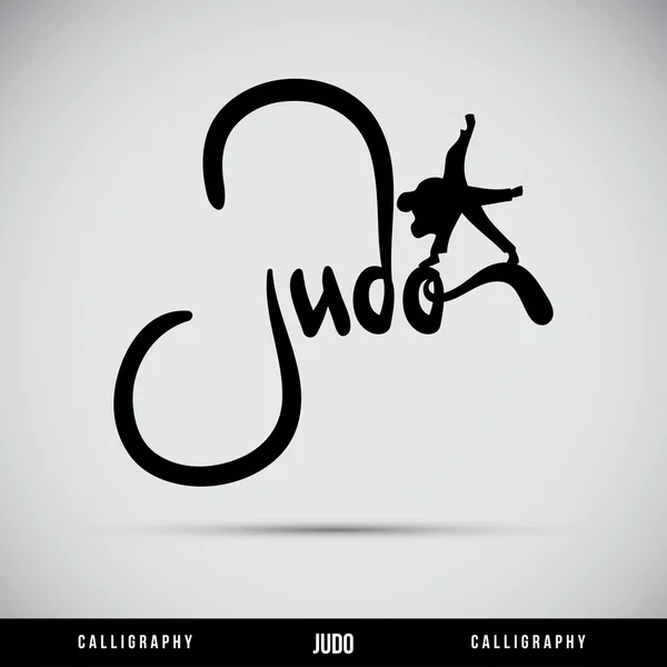 Judo mano lettering - calligrafia fatta a mano — Vettoriale Stock