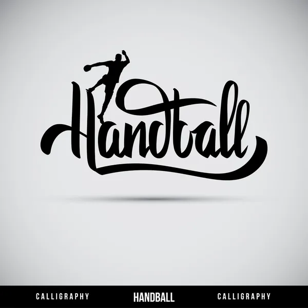 Balonmano - caligrafía hecha a mano — Archivo Imágenes Vectoriales