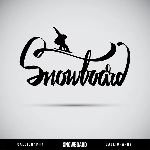 Lettere a mano Snowboard - calligrafia artigianale — Vettoriale Stock