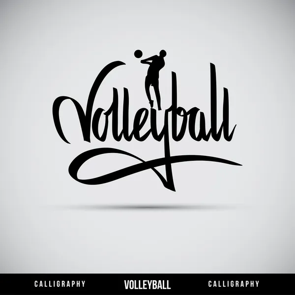 Volleyball hand lettering - handmade calligraphy — Stock Vector