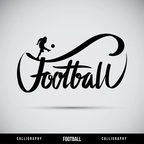 Football hand lettering - handmade calligraphy — Stock Vector