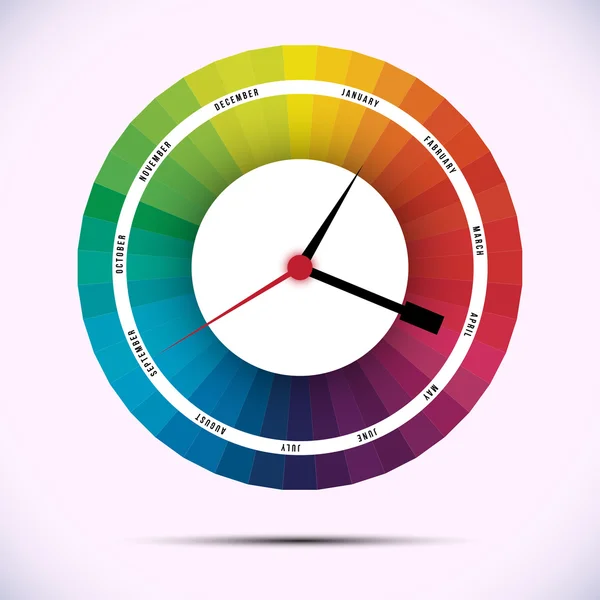 Hora del reloj conceptual de diseño — Vector de stock