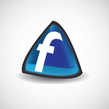 Facebook triangle icon vector