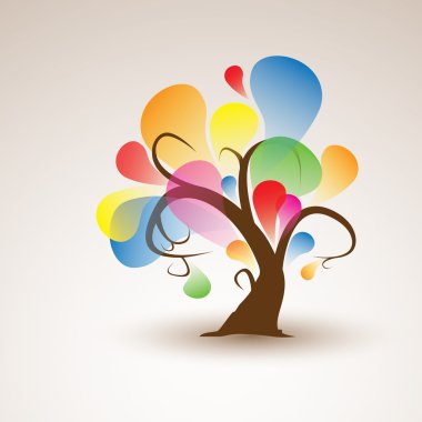 komik soyut ağacı sticker duvar çıkartma tasarımınız için