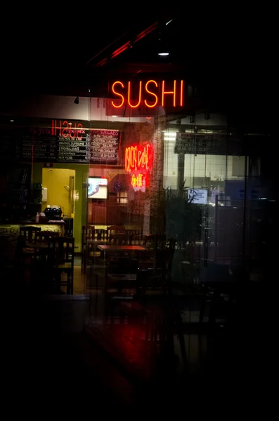 Sushi restaurant background with big lighting topic