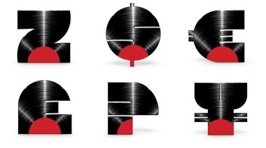 Vinil alfabe z dolar euro pound soru yen