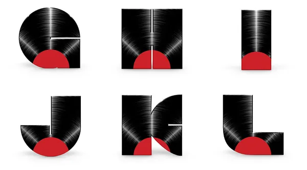 Vinyl Alphabet g h i j k l — Stockfoto