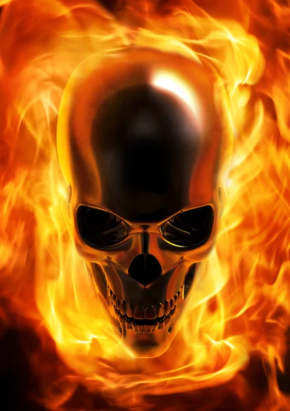 Fire skull — Stock Photo, Image