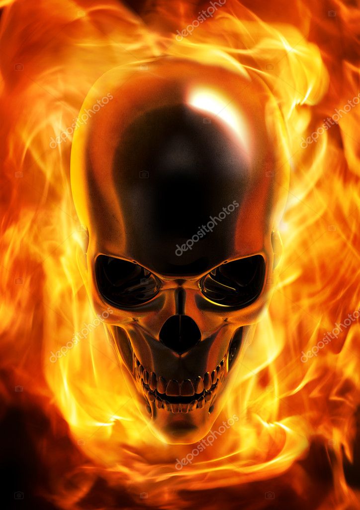 Fire Skull Stock Photo C Grandeduc 14411119