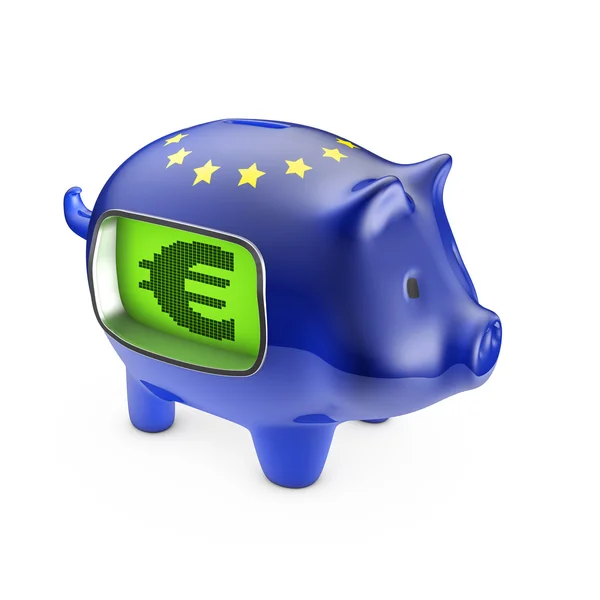 Piggybank LCD euro — Fotografia de Stock