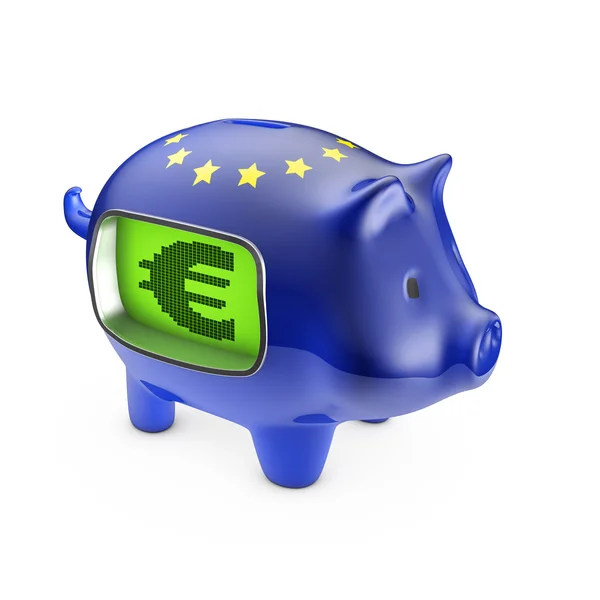 LCD euro piggybank — Stock Photo, Image