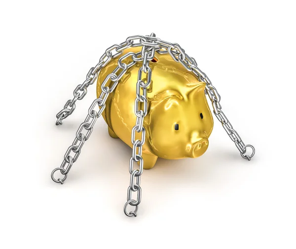 Chained piggy bank — Stock Photo, Image