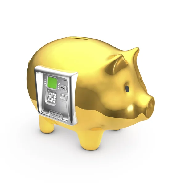 ATM piggy bank — Stock Photo, Image