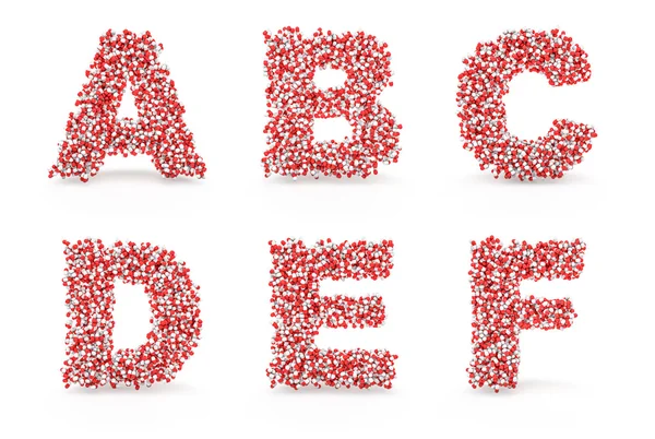 Píldoras alfabeto A B C D E F —  Fotos de Stock