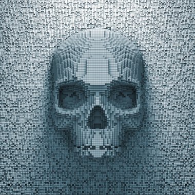 Pixel skull clipart
