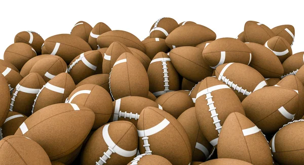 Pilha de bolas de futebol americano — Fotografia de Stock