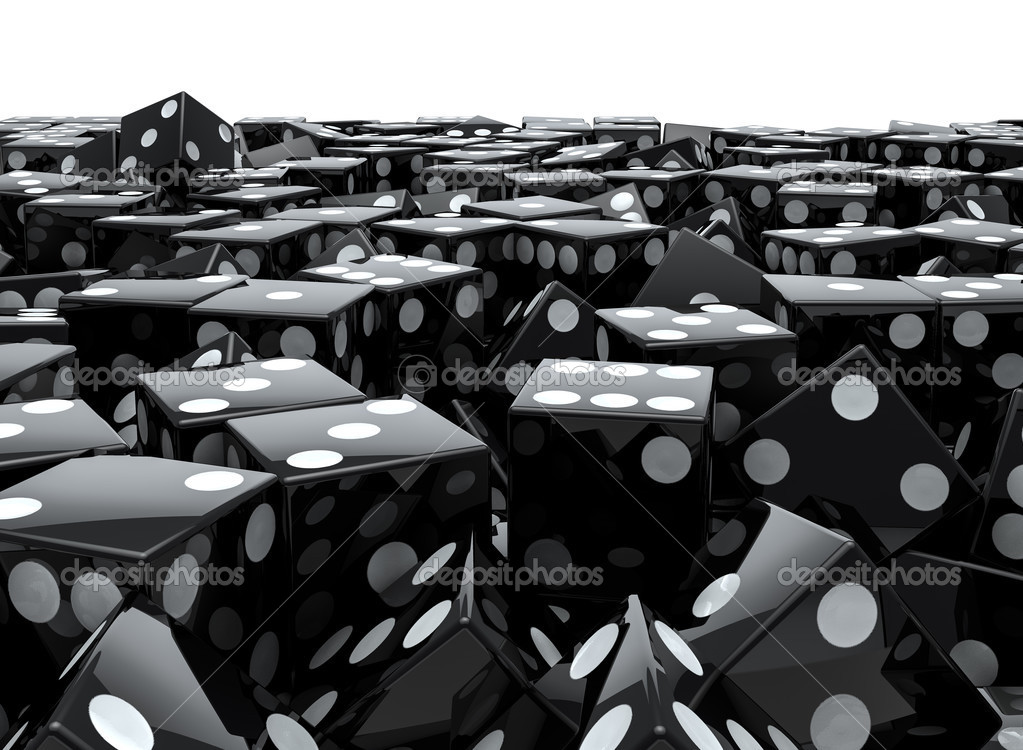 Black dice pile