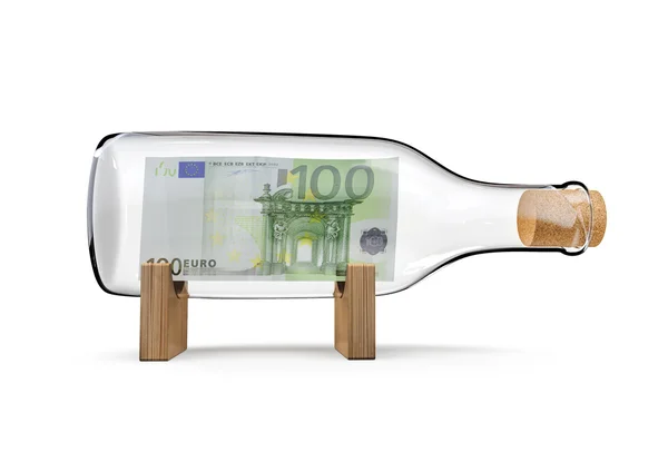 Hundred euro bottle — Stock Photo, Image