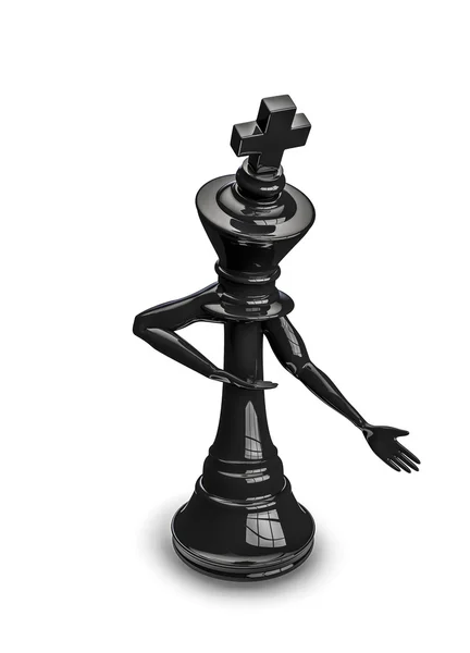 Satranç king eğilerek — Stok fotoğraf