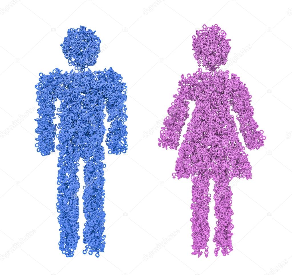 Male female gender figures