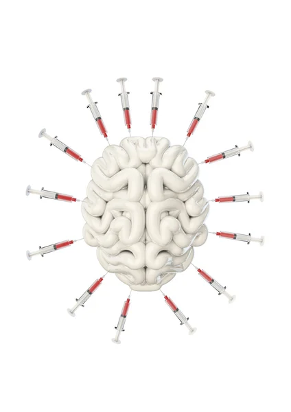 注射器的大脑 — 图库照片