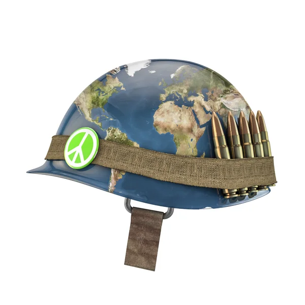 Guerra mundial e capacete de paz — Fotografia de Stock