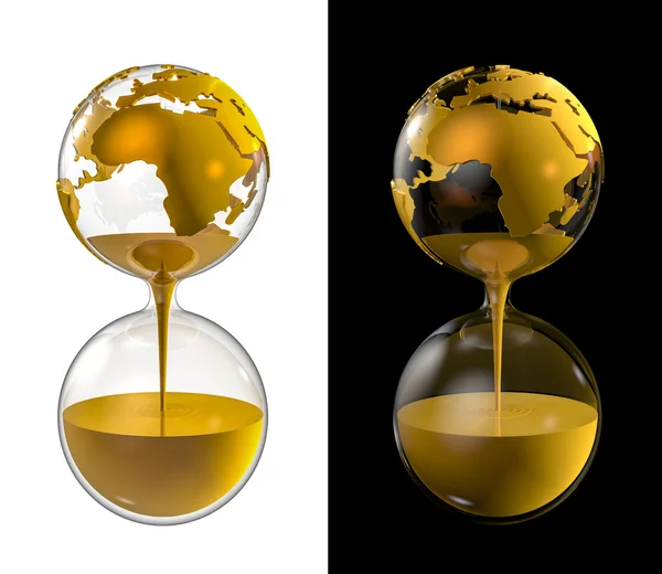Reloj de arena de oro del mundo —  Fotos de Stock