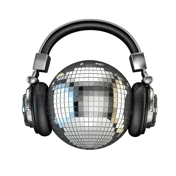 Headphone disco ball — Stock Photo, Image