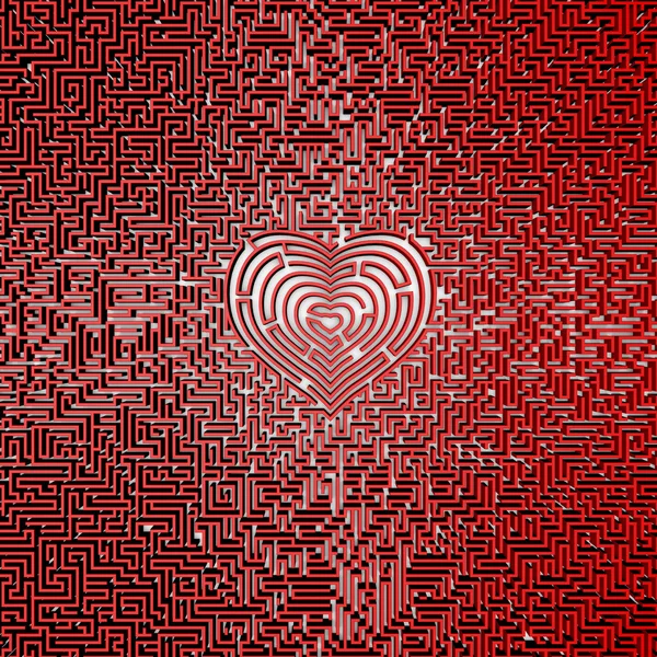 Ultimate heart maze — Stock Photo, Image