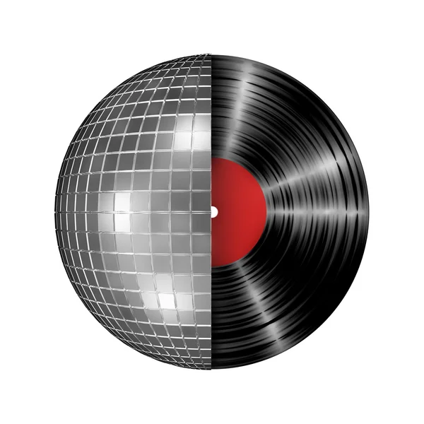 Disco bal vinyl record — Stockfoto