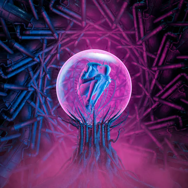Seed Life Clone Pod Illustratie Van Science Fiction Scène Met — Stockfoto
