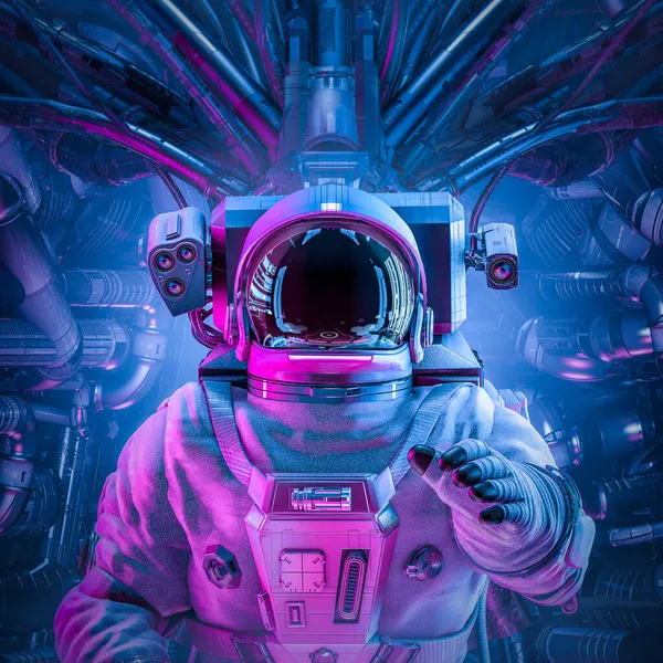 Raumkapsel Astronaut Illustration Eines Raumanzugs Mit Männlicher Figur Cockpit Des — Stockfoto