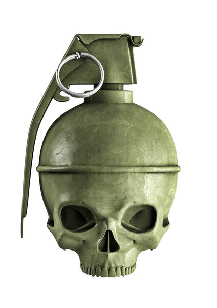 Skull Grenade Vintage Illustration Old Worn Skeleton Head Shaped Explosive Royalty Free Stock Photos