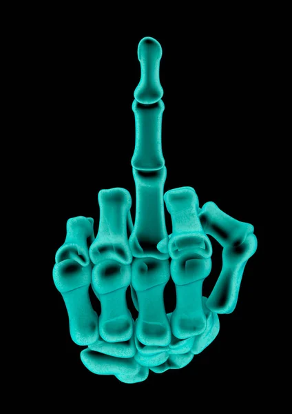 Middle Finger Ray Illustration Rayed Skeleton Hand Showing Rude Hand — ストック写真