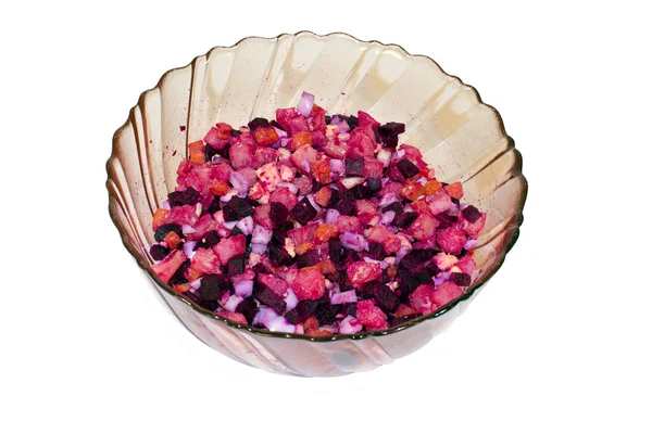 Vinegret (traditional Russian beetroot salad) — Stock Photo, Image