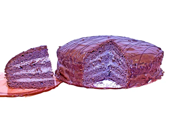 Gâteau au chocolat isolé — Photo