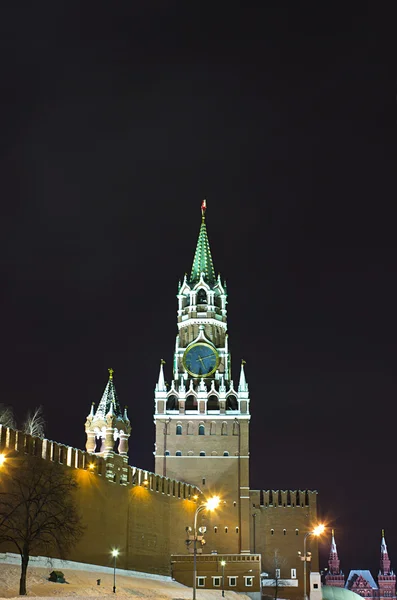莫斯科克莱姆林在夜间 — 图库照片