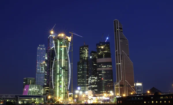 Moscow Business Center at night — Stock Photo, Image