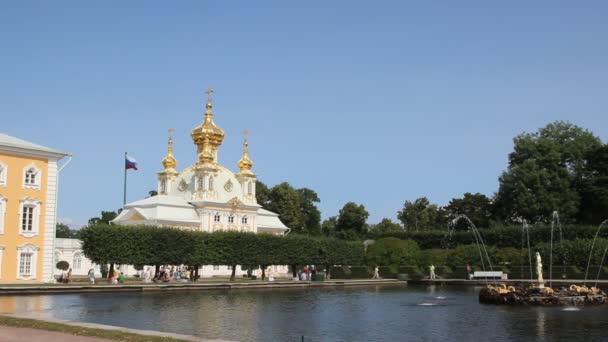 Peterhof Palace Church (São Petersburgo ) — Vídeo de Stock