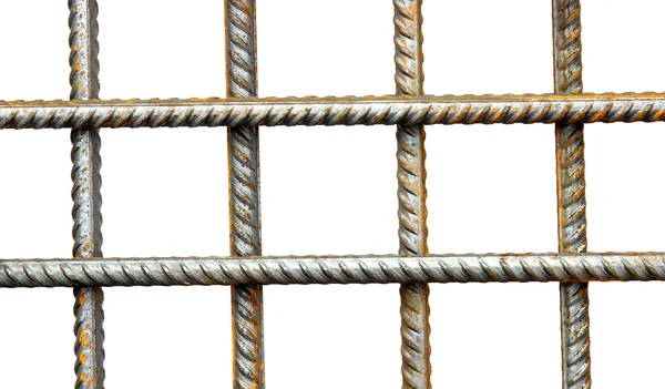 Rede de barras de aço de reforço — Fotografia de Stock