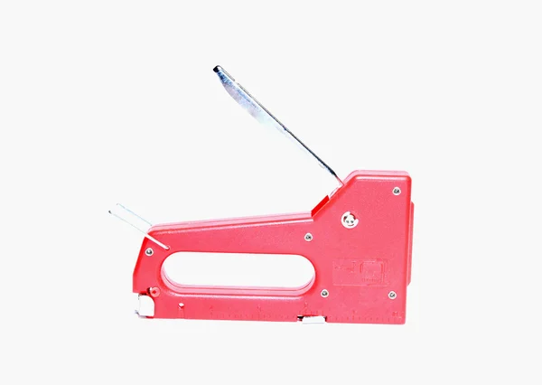 Red construction stapler isolated — Stock Photo, Image