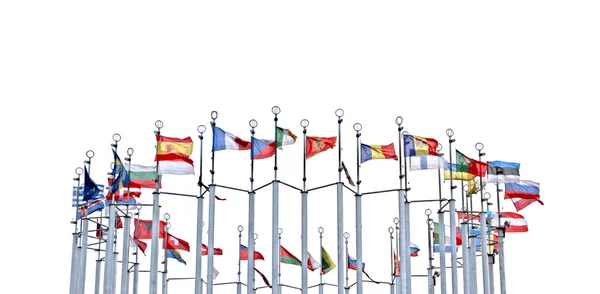 Vlajky evropských zemí — Stock fotografie