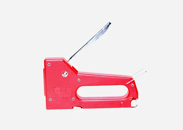 Red construction stapler isolated — Stock Photo, Image