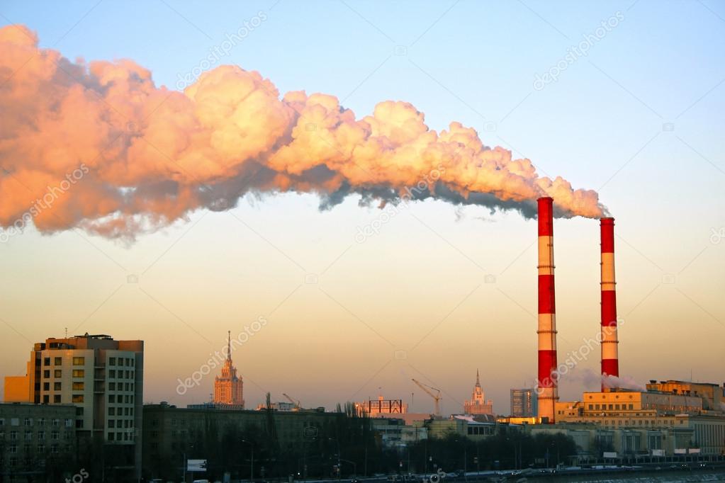 CHP pipe tower over Moscow