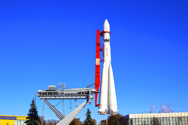 The rocket "Vostok" on the launch pad