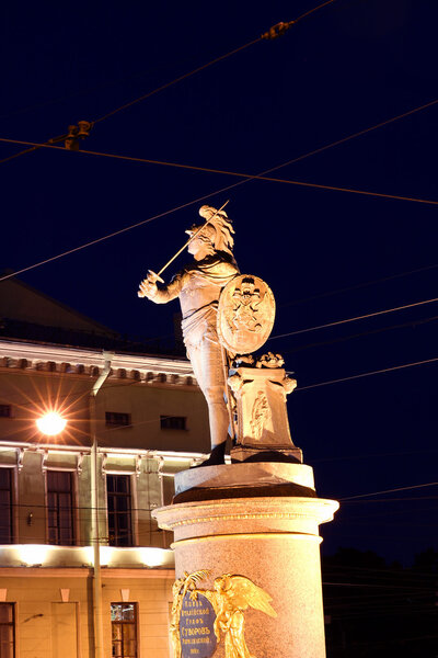 Памятник военному лидеру России Александру Суворову в Санкт-Петербурге
